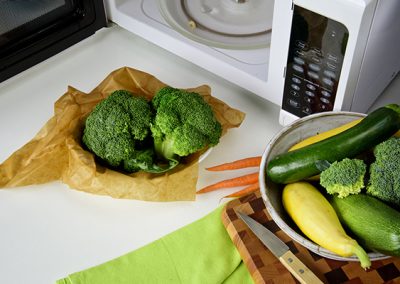 green steamer with veggies